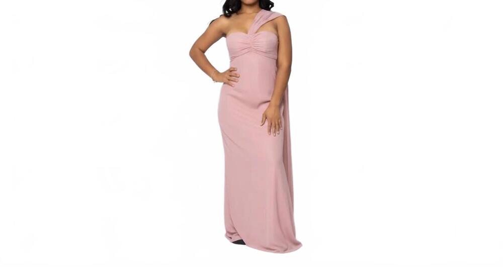NEW LAST DRESS divine drape formal dress in dusty pink